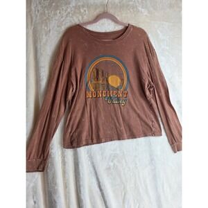 Pretty Rebel Monument Valley Graphic Long Sleeve T Shirt Women's Size L